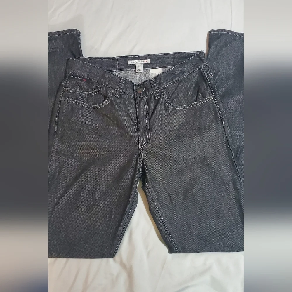 Karl Lagerfeld Dark Gray Straight Jeans. Sz 8 - Picture 5 of 7